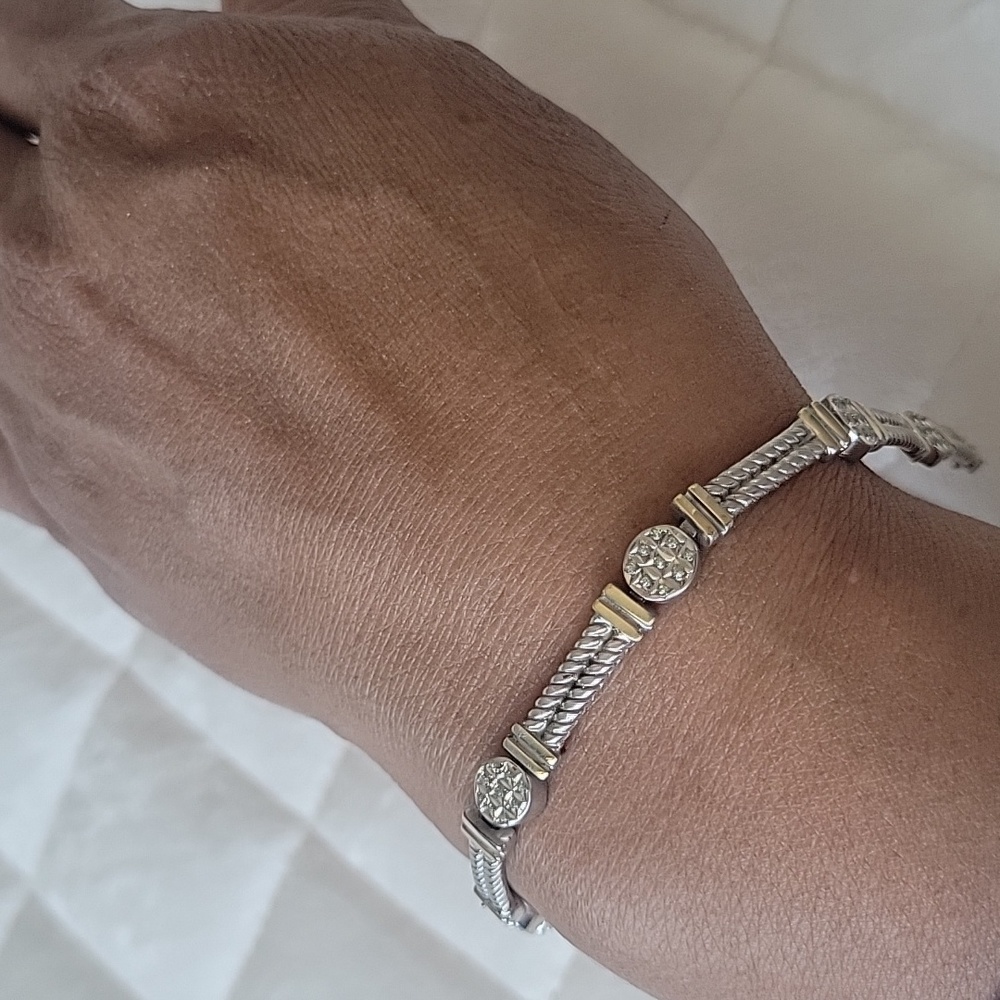 Two tone diamond accents bracelet